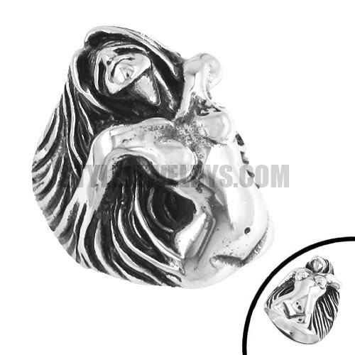 Stainless Steel Jewelry Ring Angel Goddess Biker Ring SWR0130 - Click Image to Close